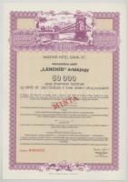 1990 k. "Magyar Hitel Bank Rt. - Lánchíd értékjegy" 50.000Ft-ról, "MINTA" bélyegzéssel, "000"-ás sorszámmal T:AU