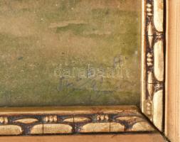 Edvi Illés Aladár (1870-1958): Faluszéle. Akvarell, ceruza, papír. Jelezve jobbra lent. Üvegezett, s...