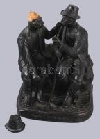 Vass Áron (1891-1979): Pipázók. Makfalva, 1963, mázas kerámia, jelzett, sérüléssel, kalap levált, m:28 cm