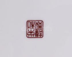 Jelzett kínai dísztál, hibátlan, d: 27 cm