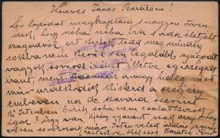 1914 Tábori posta levelezőlap "Vissza a feladónak / Hadi helyzet miatt nem továbbítható" j...