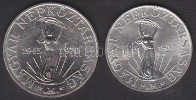 1970. 50Ft Ag + 100Ft Ag "Felszabadulás" pár T:BU,2+!