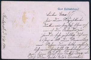 1902 Júdaika levelezőlap Turul 5f céglyukasztásos bélyeggel