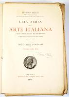 Muntz, Eugenio: L'Et Aurea dell Arte Italiana. (Seguito all'Arte Italiana nel Quattrocento.) Con 420 incisioni e 20 tavole fuori testo in nero, in bistro e cenere. Milano, 1895.,Corriere della Sera. Olasz nyelven. Gazdag képanyaggal illusztrált. Kiadói papírkötés, sérült, hiányos borítóval, sérült kötéssel és a gerincről levált lapokkal, rossz állapotban.