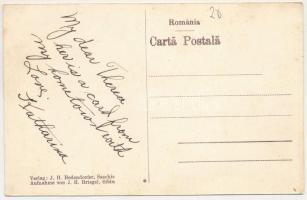 Szászkézd, Kaisd, Keisd, Saschis, Saschiz; Strassenasnicht / utca, evangélikus templom. J. H. Bodend...