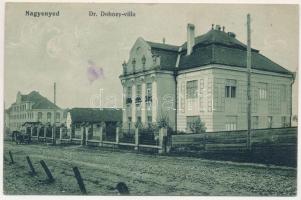 1916 Nagyenyed, Aiud; Dr. Dobozy villa. Földes Ede kiadása / villa (ázott sarok / wet corner)