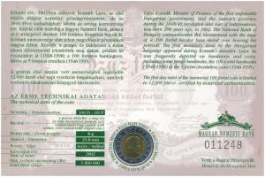 2002. 100Ft "Kossuth Lajos" elsőnapi veret, díszlapon "011248" T:UNC
Adamo FOEM...