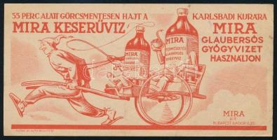 Mira keserűvíz számolócédula