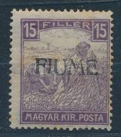 Fiume 1918 Fehérszámú Arató 15f kézi II. Bodor vizsgálójellel