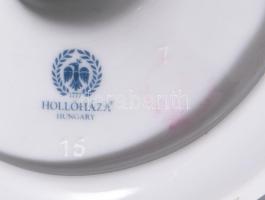 Hollóházi Pillangó mintás gyertyatartó, jelzett, hibátlan, m: 14 cm