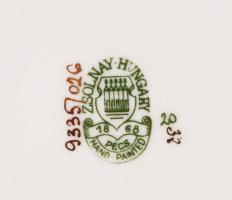 Zsolnay pillangó mintás tálka, jelzett, hibátlan, d: 12,5 cm