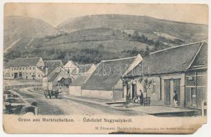 1916 Nagyselyk, Nagy-Selyk, Marktschelken, Seica Mare; utca. M. Ehrmann kiadása / street view (b)