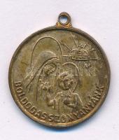 1938. "Boldogasszony anyánk / Ne felejtkezzél meg szegény magyarokról" aranyozott Cu kegyé...