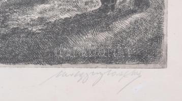 Olvashatatlan jelzéssel: Legeltetés, 1933. Rézkarc, papír, jelzett. Számozott (35/1). Lap széle kiss...