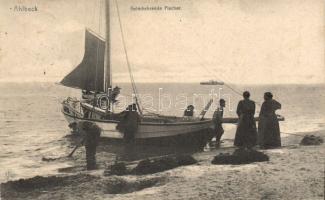 Ahlbeck beach fishing boat