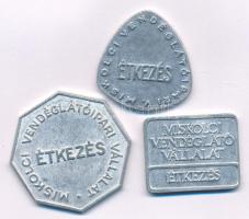 1960-1980 k. "Miskolci Vendéglátóipari Vállalat - Étkezés" kétoldalas Al élelmiszerbárca (3xklf) T:AU-XF