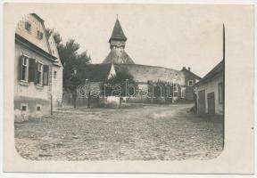 Szerdahely, Miercurea Sibiului, Mercurea, Merkurea, Mercuria, Reussmarkt; Evangélikus vártemplom / Lutheran castle church. photo (ragasztónyom / glue marks)