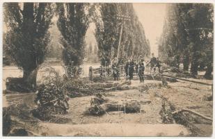 Orsova, A Verciorovai (Varcsaró) országút, határőrök. Grieser Mátyás kiadása / Die Landstrasse nach Verciorova / road to Varciorova, border guards (fl)