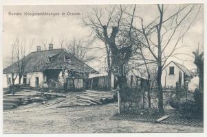 Orsova, Rumän. Kriegszerstörungen / Első világháborús román pusztítás a városban. Hutterer G. kiadása / WWI K.u.K. military, Romanian destruction in the town