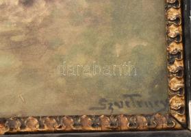 báró Szveteney György (1871-1952): Vízparti találkozás. Akvarell, papír. Jelzett. Dekoratív, üvegeze...