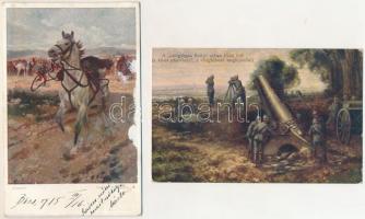 6 db RÉGI motívum képeslap: első világháborús német és osztrák-magyar katonai művészlapok vegyes min...