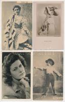 12 db RÉGI motívum képeslap: magyar színésznők, énekesnők / 12 pre-1945 motive postcards: Hungarian actresses, singers