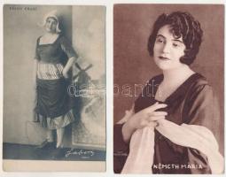 12 db RÉGI motívum képeslap: magyar színésznők, énekesnők / 12 pre-1945 motive postcards: Hungarian ...