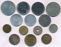 Vegyes, 14db-os külföldi és magyar zseton tétel T:vegyes
Mixed, 14pcs foreign and Hungarian token l...