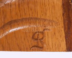 Vándor. Faragott fa, jelzett, 43x34 cm