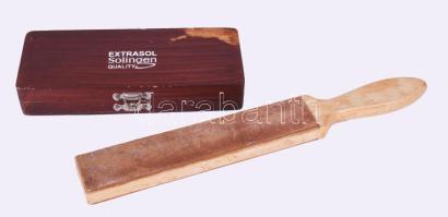 Solingen borotva dobozában + egy borotvaélező