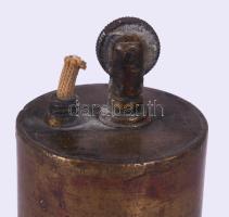 Töltényből készített bronz öngyújtó, m: 11 cm