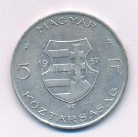 1947. 5Ft Ag "Kossuth" T:XF,VF Adamo F8.1