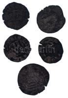 Vegyes, 5db-os középkori és/vagy koraújkori Ag/billon érmetétel T:VF-VG
5pcs mixed lot of medieval ...