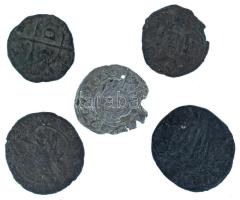 Vegyes, 5db-os középkori és/vagy koraújkori Ag/billon érmetétel T:VF-VG
5pcs mixed lot of medieval ...
