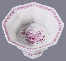 Lichte talpas kínáló és fedeles edény. Jelzett, hibátlan, m: 14-15 cm