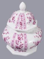 Lichte talpas kínáló és fedeles edény. Jelzett, hibátlan, m: 14-15 cm