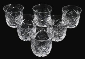 Bereg Crystal 6 darabos whiskey pohár szett, eredeti dobozában, hibátlan, m:8 cm
