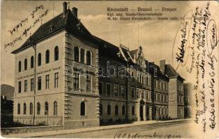 1903 Brassó, Kronstadt, Brasov; M. kir. állami főreáliskola / Kgl. ung. Staats-Oberrealschule / grammar school (kicsit ázott sarok / slightly wet corner)