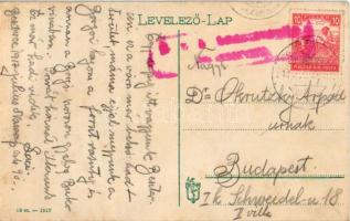 1917 Beszterce, Bistritz, Bistrita; Fa utca, ünnepi felvonulás, körmenet. Hátoldalon érdekes leírás ...