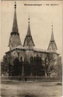 1916 Máramarossziget, Sighetu Marmatiei; Református templom, hősök szobra. Wizner és Dávid kiadása / Calvinist church, military heroes' monument + "K.U.K. MILITARZENSUR CZERNOWITZ" katonai cenzúra (EK)
