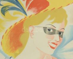 1937 Mit Kraft durch Freude in den Fasching. Art deco farsangi plakát. Litográfia, papír, vászonra k...