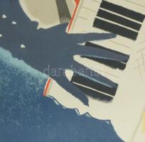 1937 Mit Kraft durch Freude in den Fasching. Art deco farsangi plakát. Litográfia, papír, vászonra k...