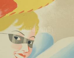 1937 Mit Kraft durch Freude in den Fasching. Art deco farsangi plakát. Litográfia, papír, vászonra k...