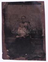 Ferrotípia. vasra készült fotó 6x9 cm