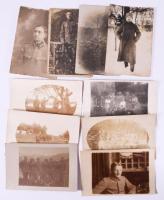 16 darab katona fotólap, közte vágott, vegyes állapotban