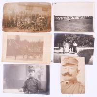 16 darab katona fotólap, közte vágott, vegyes állapotban