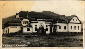 1944 Parajd, Praid; Kultúrpalota, Hangya áruraktár / cultural palace, cooperative shop (vágott / cut)