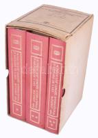 Rózsa, György: Évolution générale et développements régionaux en histoire de l'art. Tome I-III. Tome I-II.: Textes. Tome III.: Tables. Actes du XXII. Congrés International d'Histoire de l'Art Budapest 1969. Sour la direction de - -. Bp., 1972., Akadémiai, 762 p.; 883 p.; 574 p. Több nyelven: francia, német angol nyelven. A III. kötet rendkívül gazdag fekete-fehér képanyaggal illusztrált. Kiadói aranyozott egészvászon-kötés, kiadói kartontokban, jó állapotban.