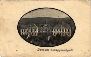 1940 Szilágysomlyó, Simleu Silvaniei; látkép / general view + "M. KIR. POSTA 313" + "1940 Szilágysomlyó visszatért" So. Stpl. (gyűrődések / creases)