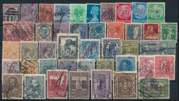 44 db vegyes külföldi céglyukasztásos bélyeg, stecklapon